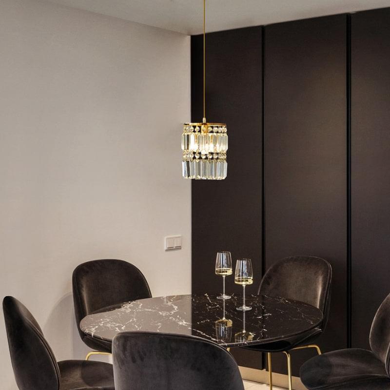 1- Light Gold Crystal Linear Pendant Light