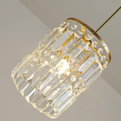 1- Light Gold Crystal Linear Pendant Light