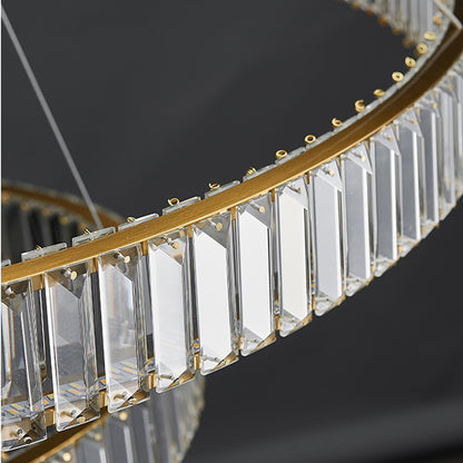 Oversized 8-Tiered Rings Crystal Chandelier