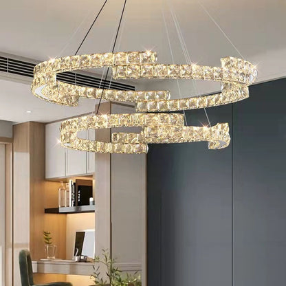 Double Irregularity Ring  LED Chandelier