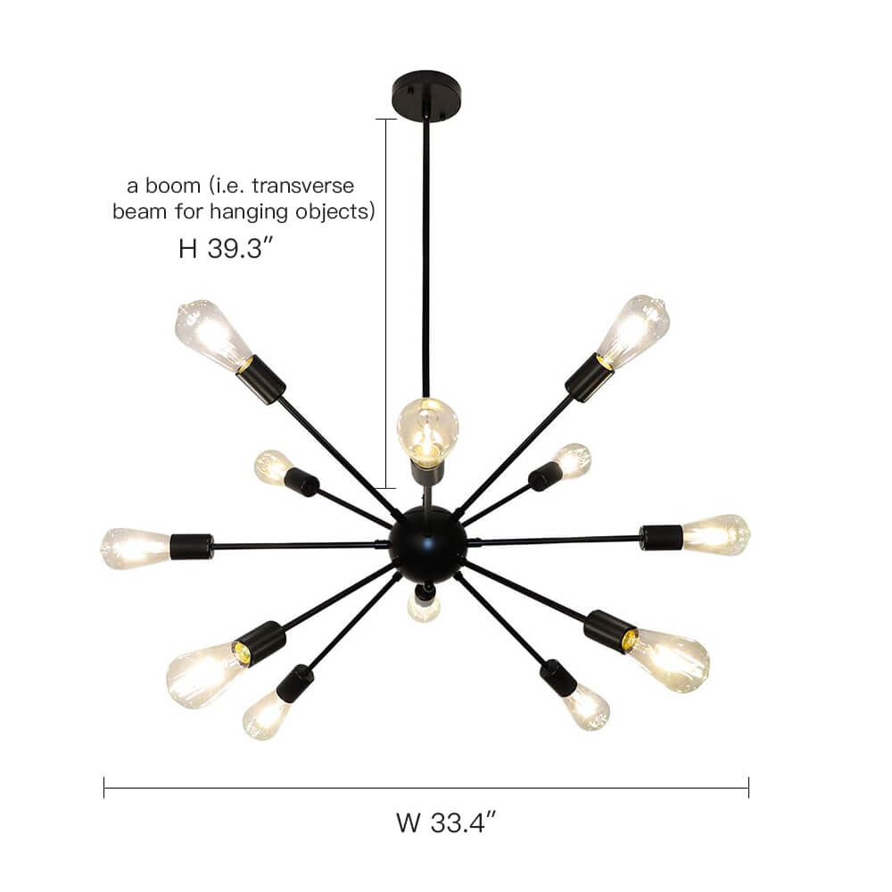 12-Bulbs Iron Satellite Chandelier