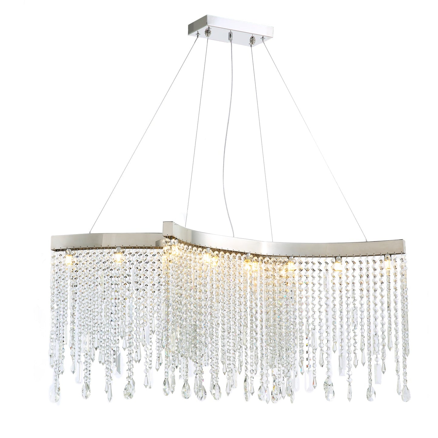 Tassels Linear Crystal Chandeliers Lights