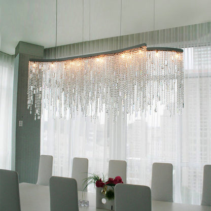 Tassels Linear Crystal Chandeliers Lights