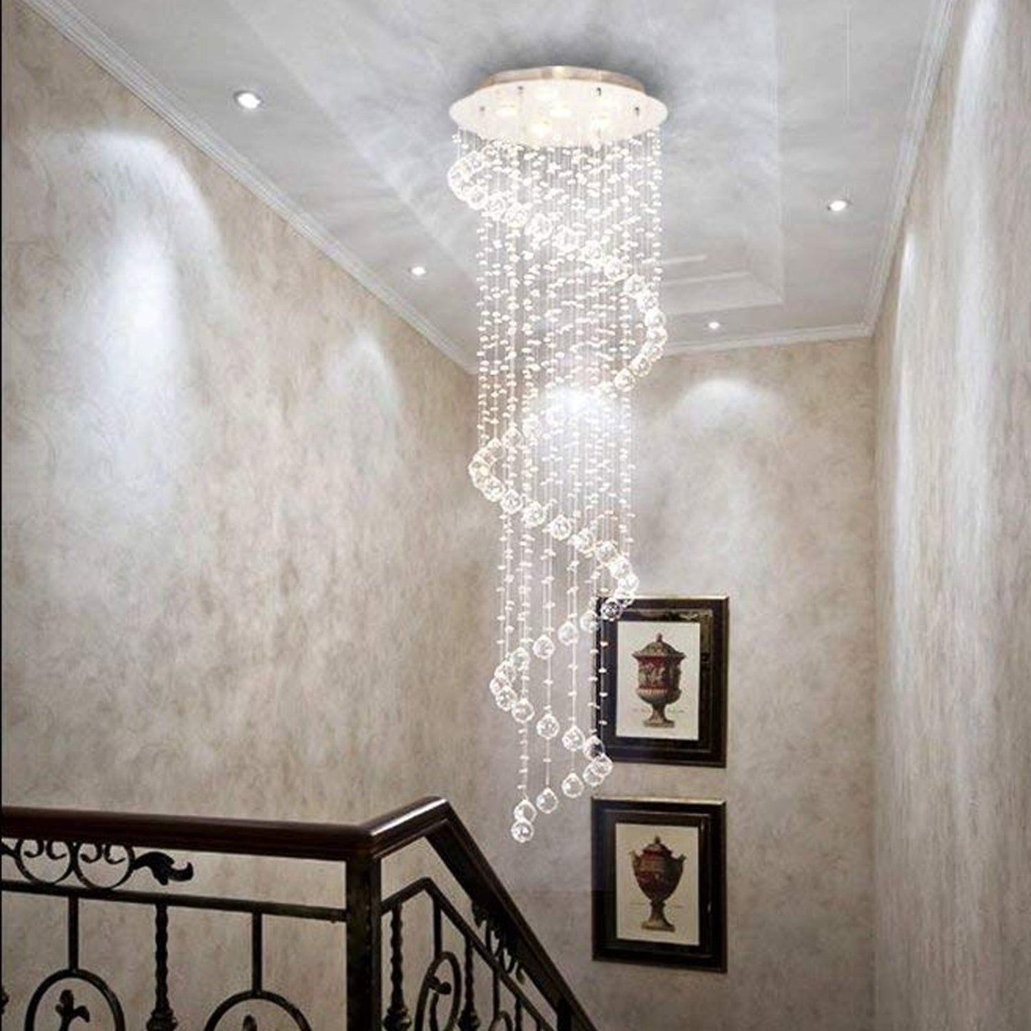 Spiral Raindrop Chandelier - Raindrop Crystal Chandelier