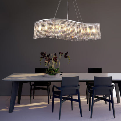 Elegant Wave Crystal Raindrop Chandelier - Pendant Light