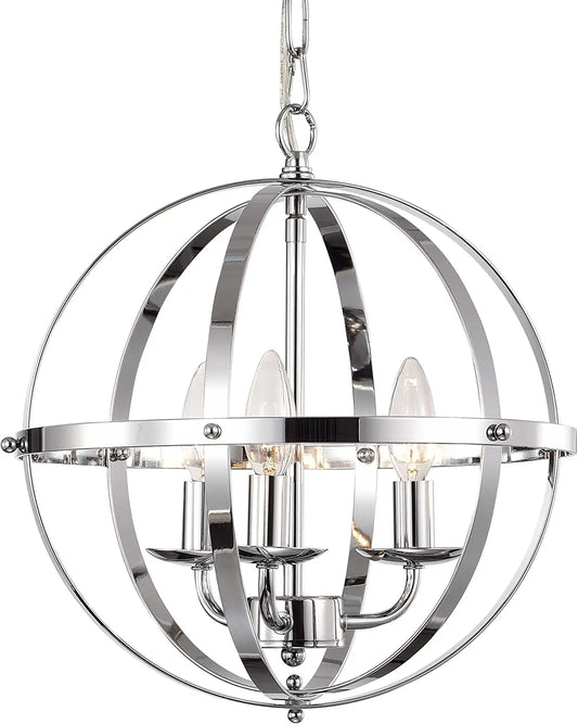 Chandelier Modern Chandelier Orb Chandelier Lighting 3- Light Small Globe Chandeliers for Foyer Lighting Sphere Pendant Light Fixtures Chrome Chandelier Hanging Light Fixtures