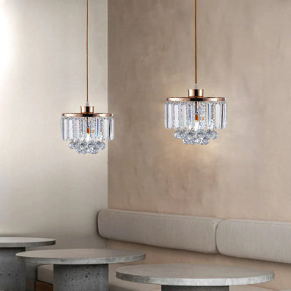 Clear Crystal  Linear Pendant Light