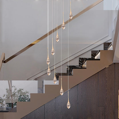 Modern Luxury Villa Loft Apartment Rotating Staircase Long Pendant