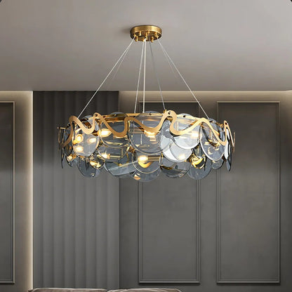 Smokey Gray Glass Chandelier