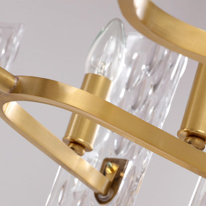 Luxury Brass Chandelier with Unique Wavy Shades