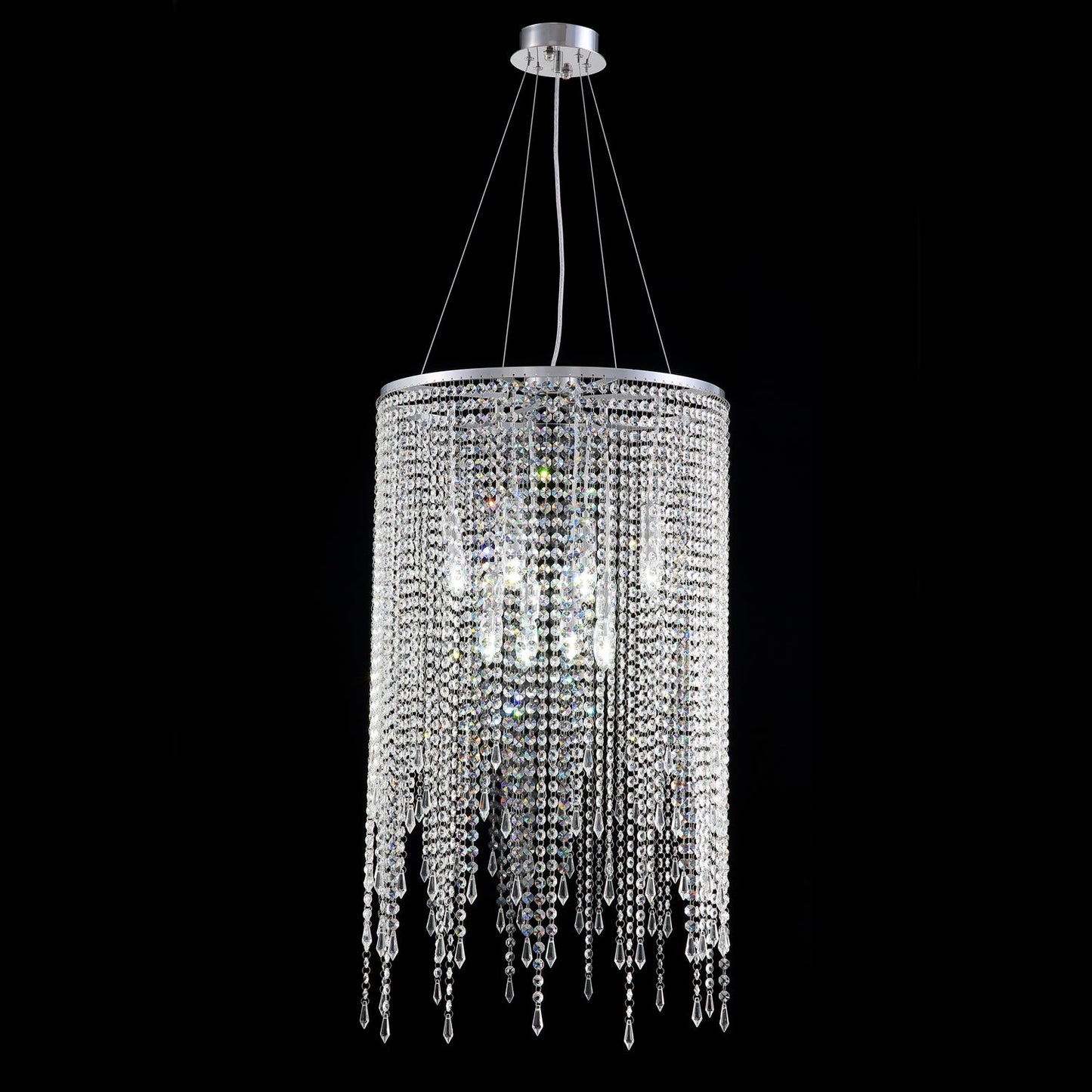 Luxury Linear Round Contemporary Island Crystal Chandelier