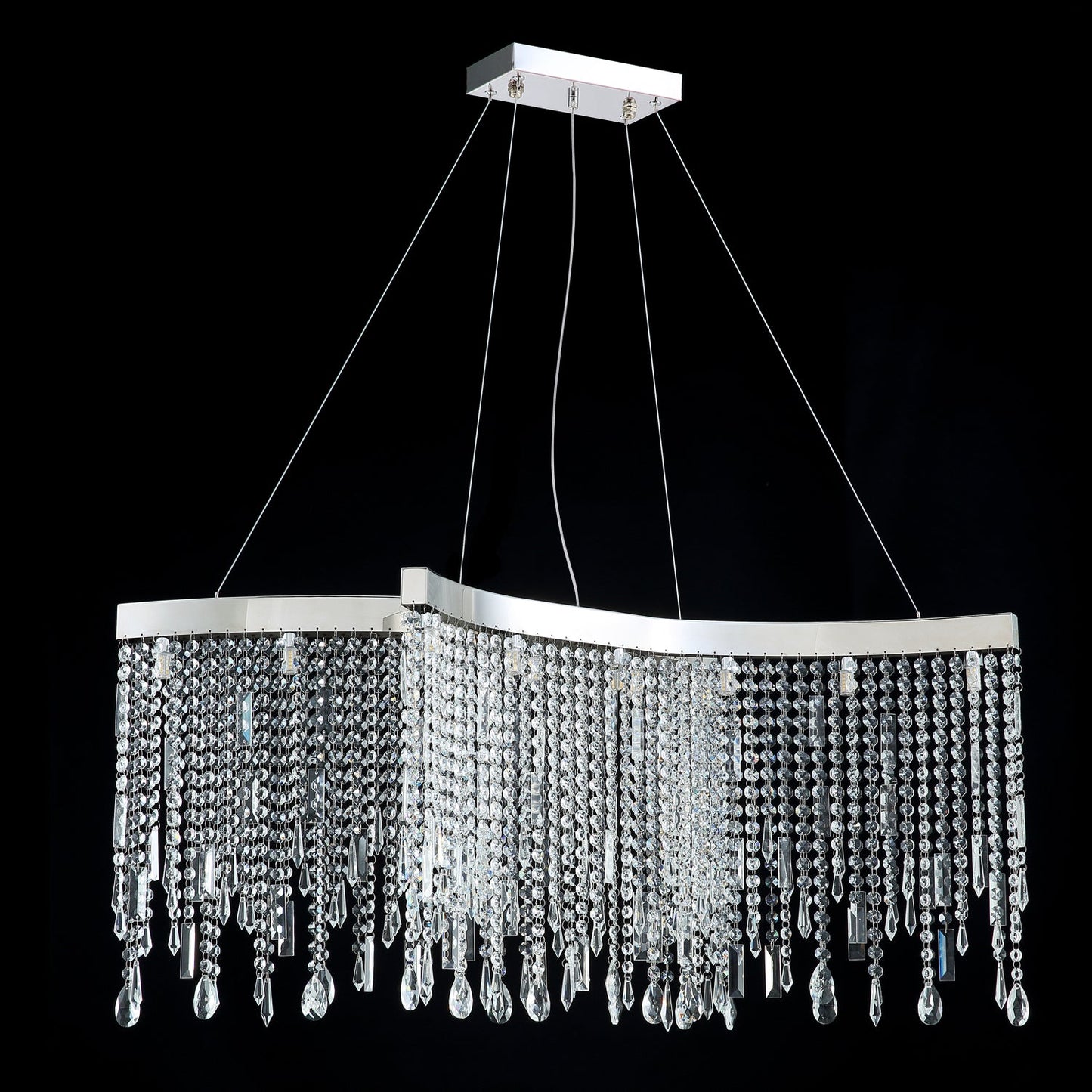 Tassels Linear Crystal Chandeliers Lights