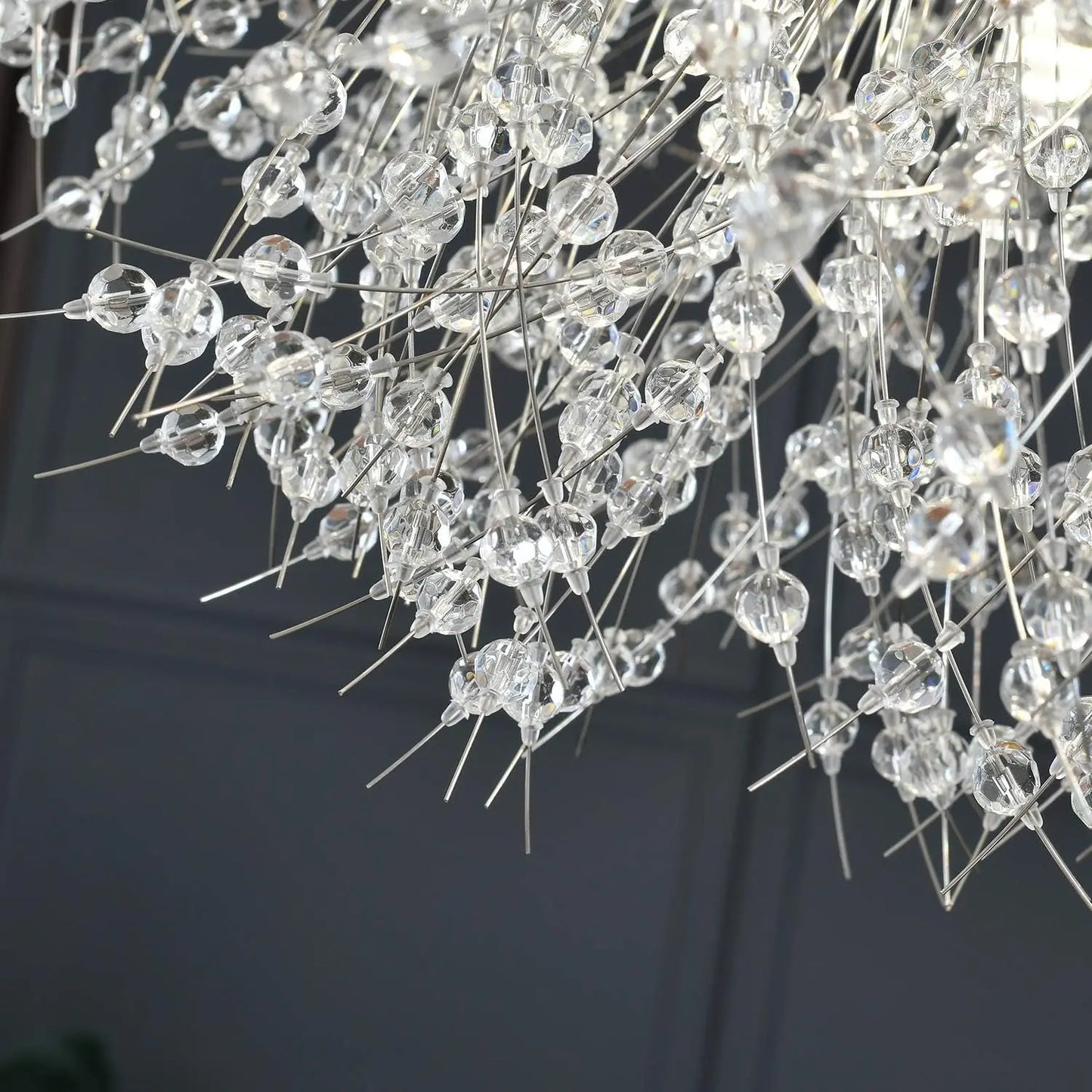 Crystal Chandelier,Modern Chandeliers,Gold Dandelion Firework Chandelier,G9 Pendant Light Fixtures for Dining Room Bedroom Living Room Foyer, Entryway, Kitchen,16-Lights