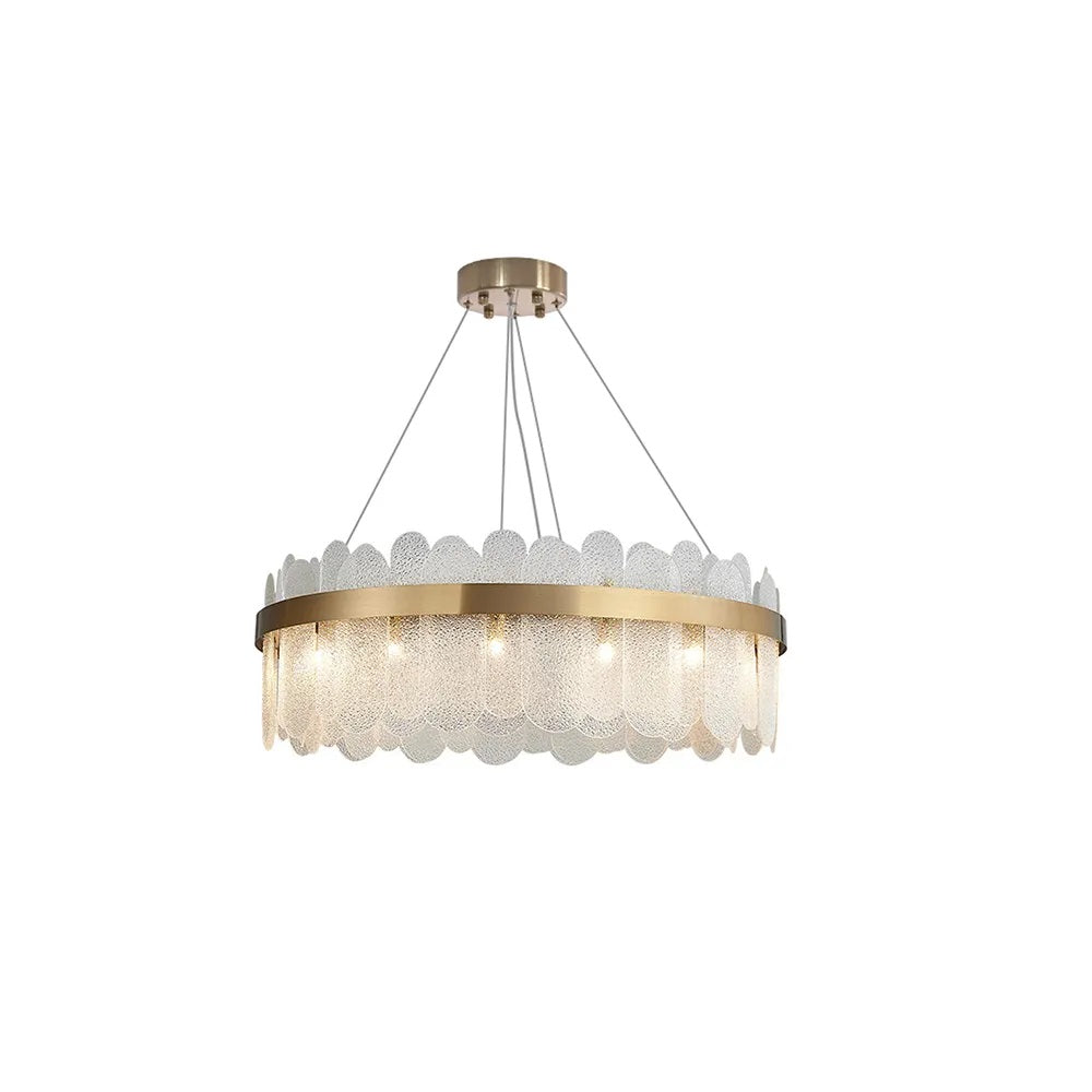 Round Tiered Clear Glass Chandelier