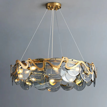 Smokey Gray Glass Chandelier