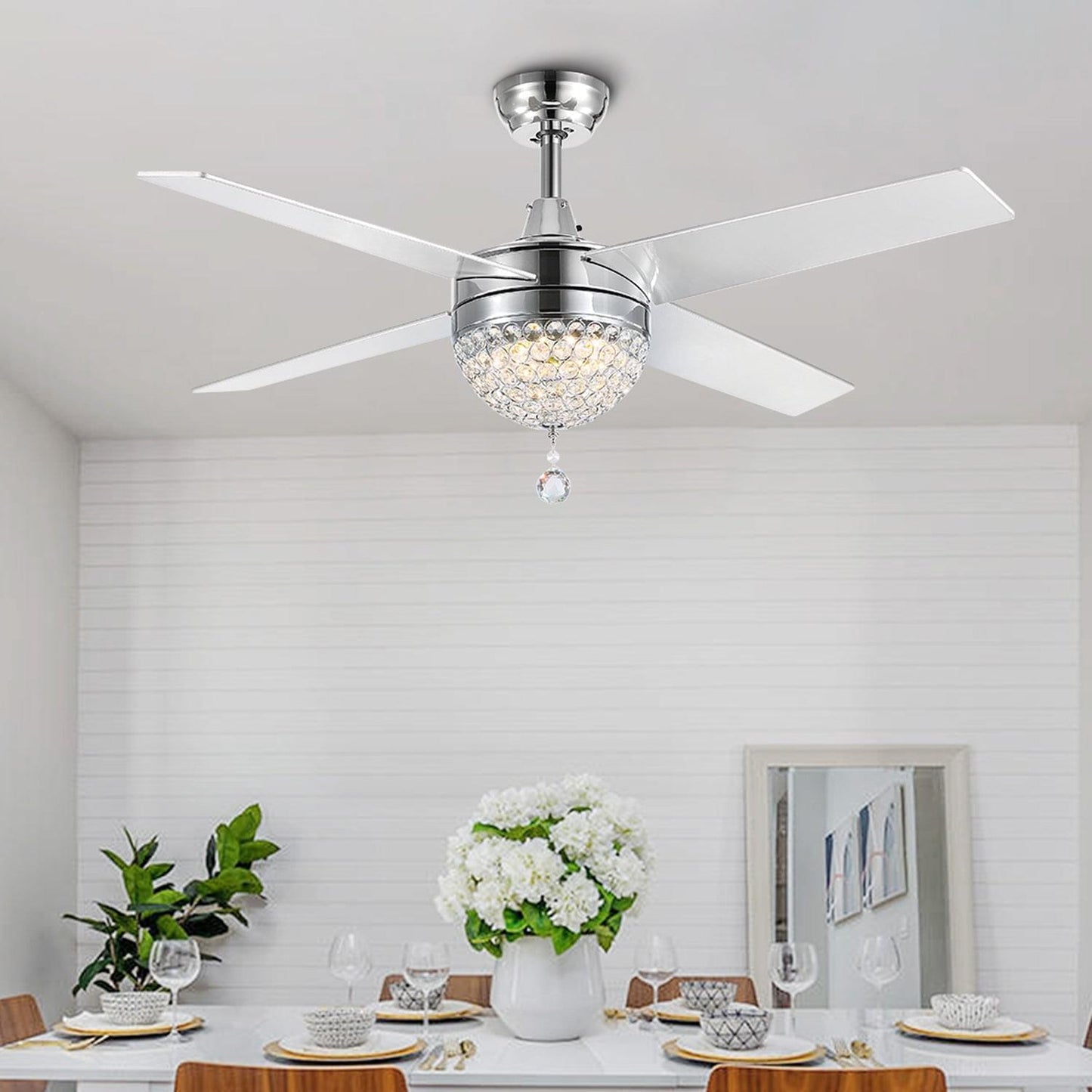 4 - Blade LED Crystal Ceiling Fan with Remote Control