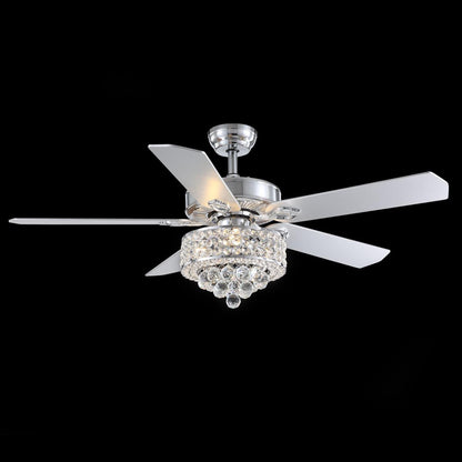 5 - Blade Luxury Crystal Ceiling Fan with Remote Control