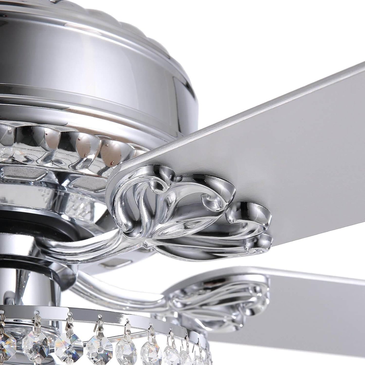 5 - Blade Raindrop Crystal Ceiling Fan with Remote Control