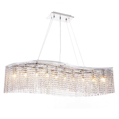 Elegant Wave Crystal Raindrop Chandelier - Pendant Light