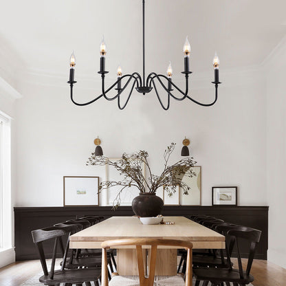 Modern Farmhouse Black Metal  Chandelier