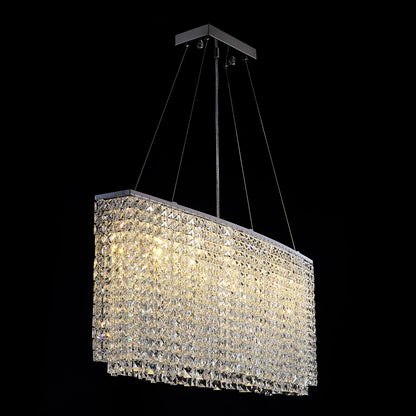 Rectangular Raindrop Crystal Pendant Light