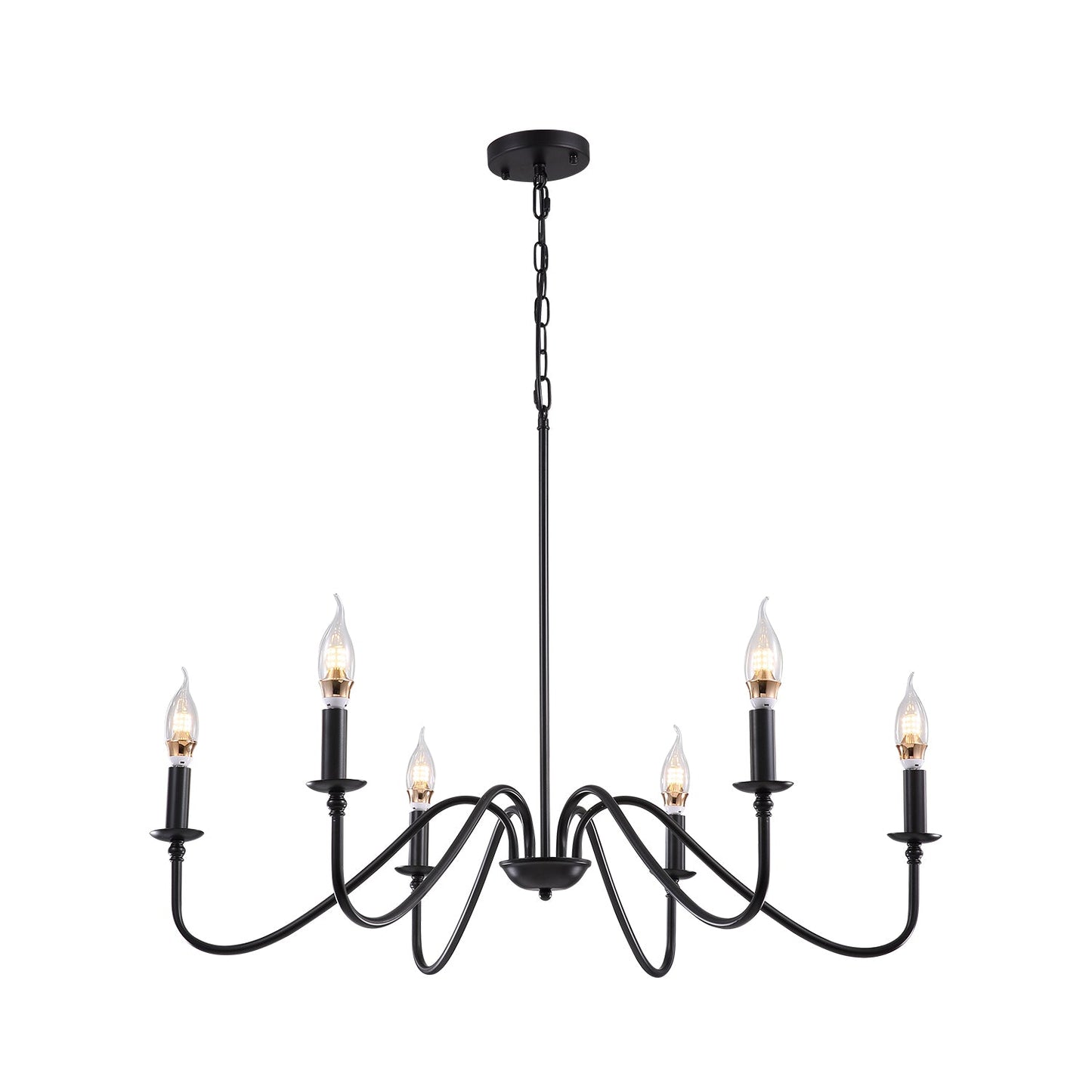 Modern Farmhouse Black Metal  Chandelier