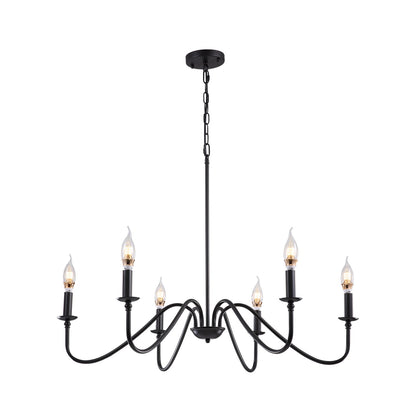 Modern Farmhouse Black Metal  Chandelier