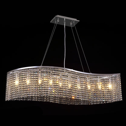 Elegant Wave Crystal Raindrop Chandelier - Pendant Light