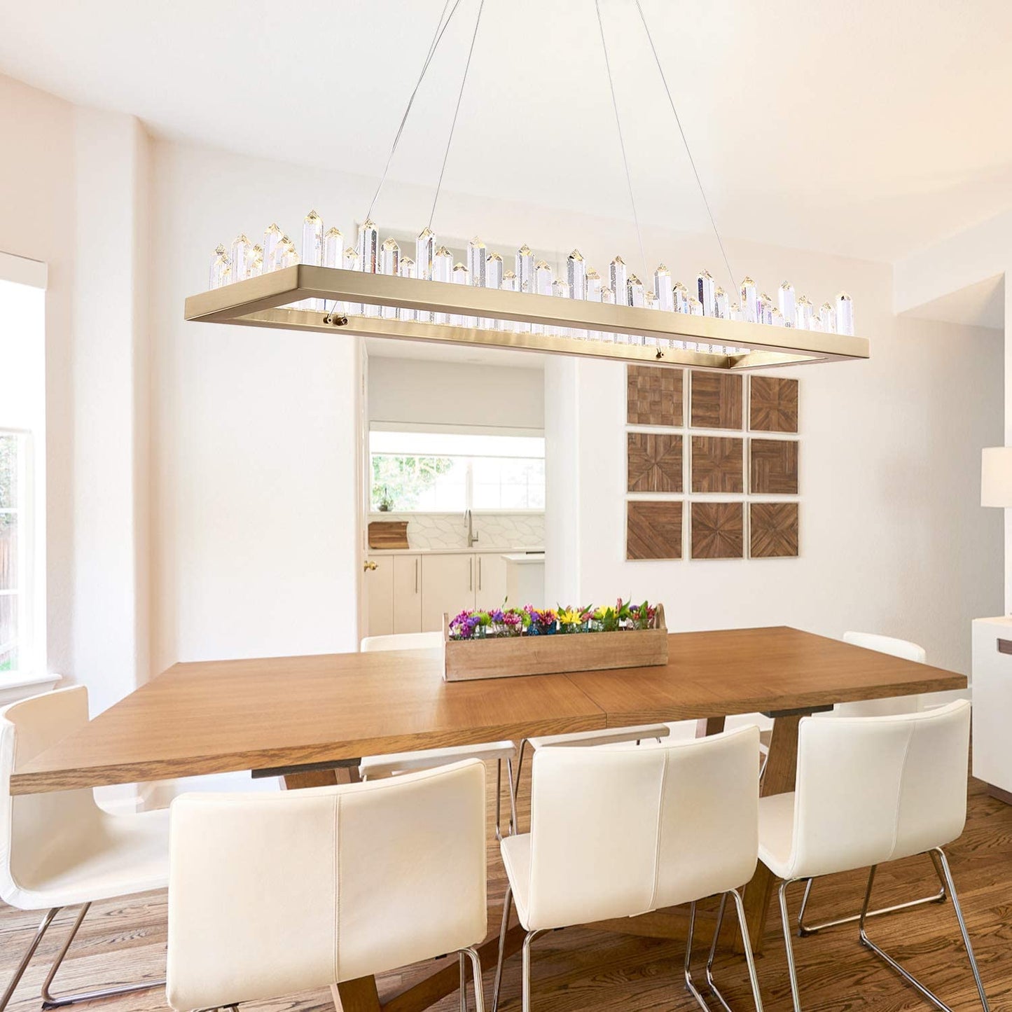 Rectangular Iceberg Crystal Chandelier