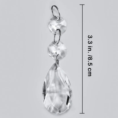 Pack of 24 Teardrop Chandelier Prisms Candle Chandelier Crystal Pendants Glass