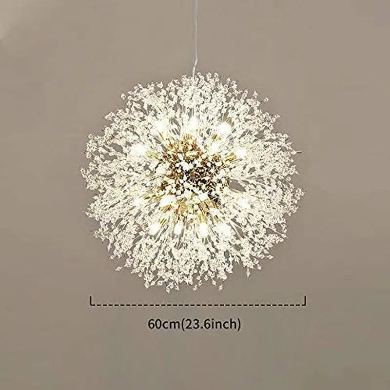 Crystal Chandelier,Modern Chandeliers,Gold Dandelion Firework Chandelier,G9 Pendant Light Fixtures for Dining Room Bedroom Living Room Foyer, Entryway, Kitchen,16-Lights