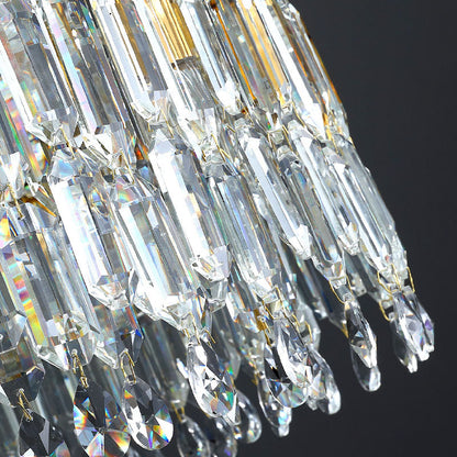 Round Linear Crystal Chandelier