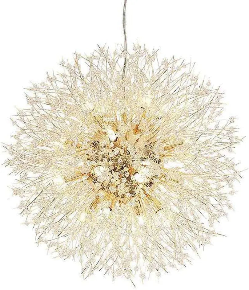 Crystal Chandelier,Modern Chandeliers,Gold Dandelion Firework Chandelier,G9 Pendant Light Fixtures for Dining Room Bedroom Living Room Foyer, Entryway, Kitchen,16-Lights