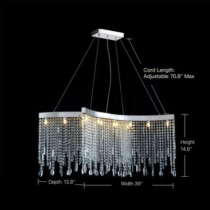 Tassels Linear Crystal Chandeliers Lights