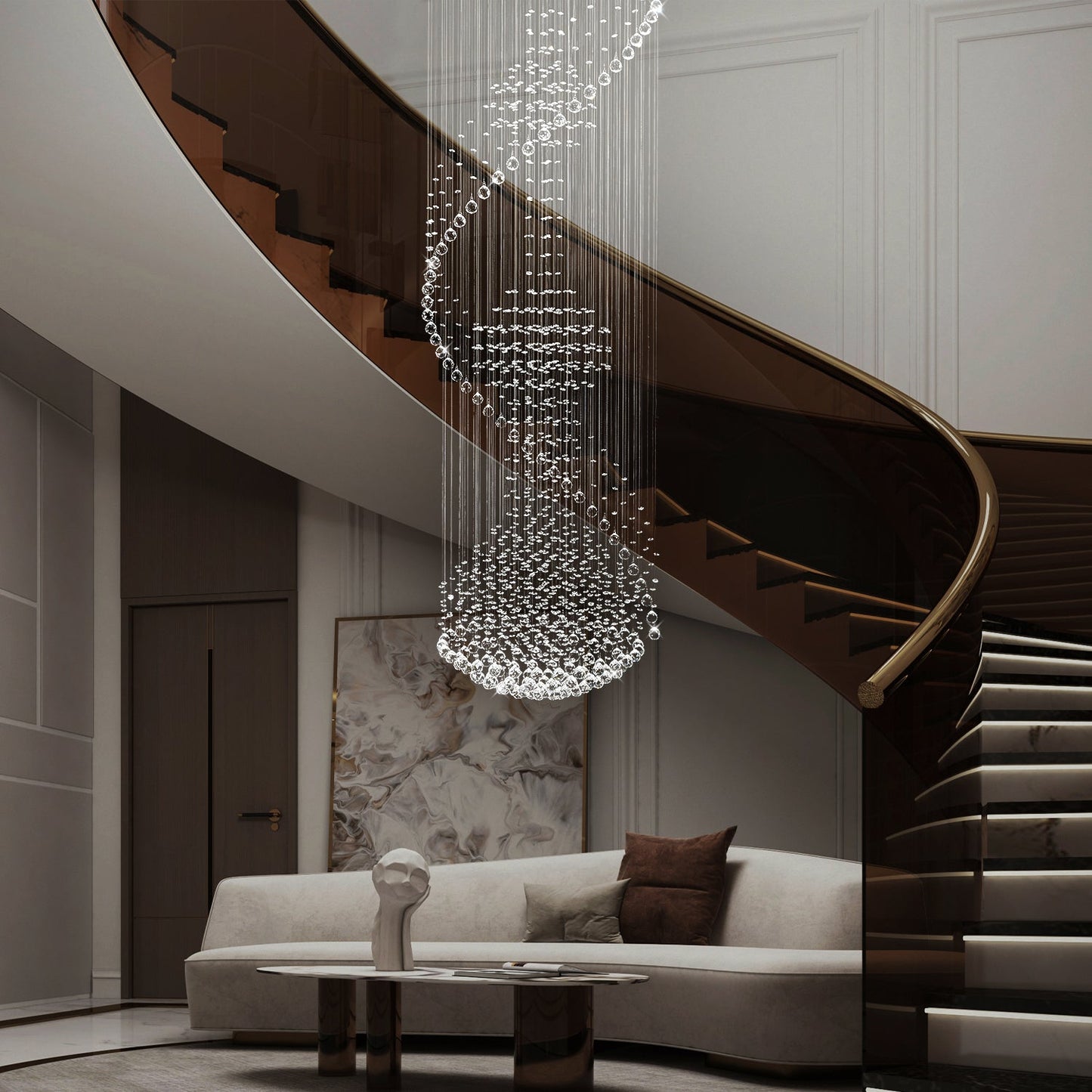 Large Raindrop Crystal Chandelier Ball Shape