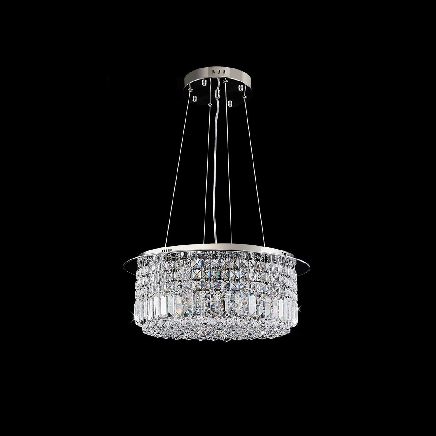 Modern Round Drum Crystal Chandelier