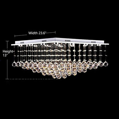 Square Low Ceiling Raindrop Crystal Chandelier