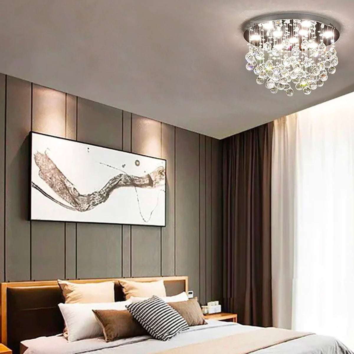 Modern Flush Mount Crystal Chandelier - Fruit Shaped Ceiling Light