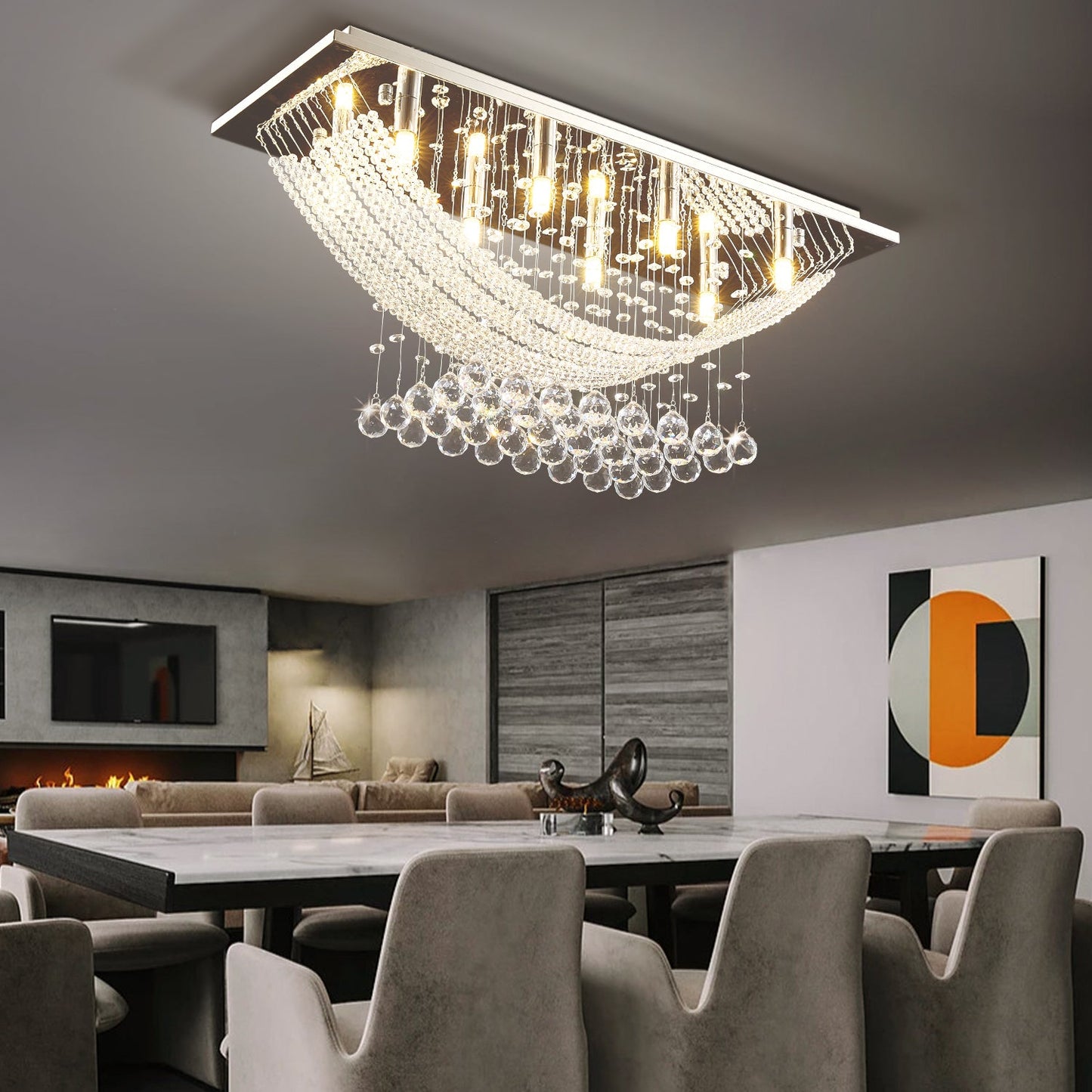 Boat Shape Luxury Crystal Chandelier - Modern Ceiling Light