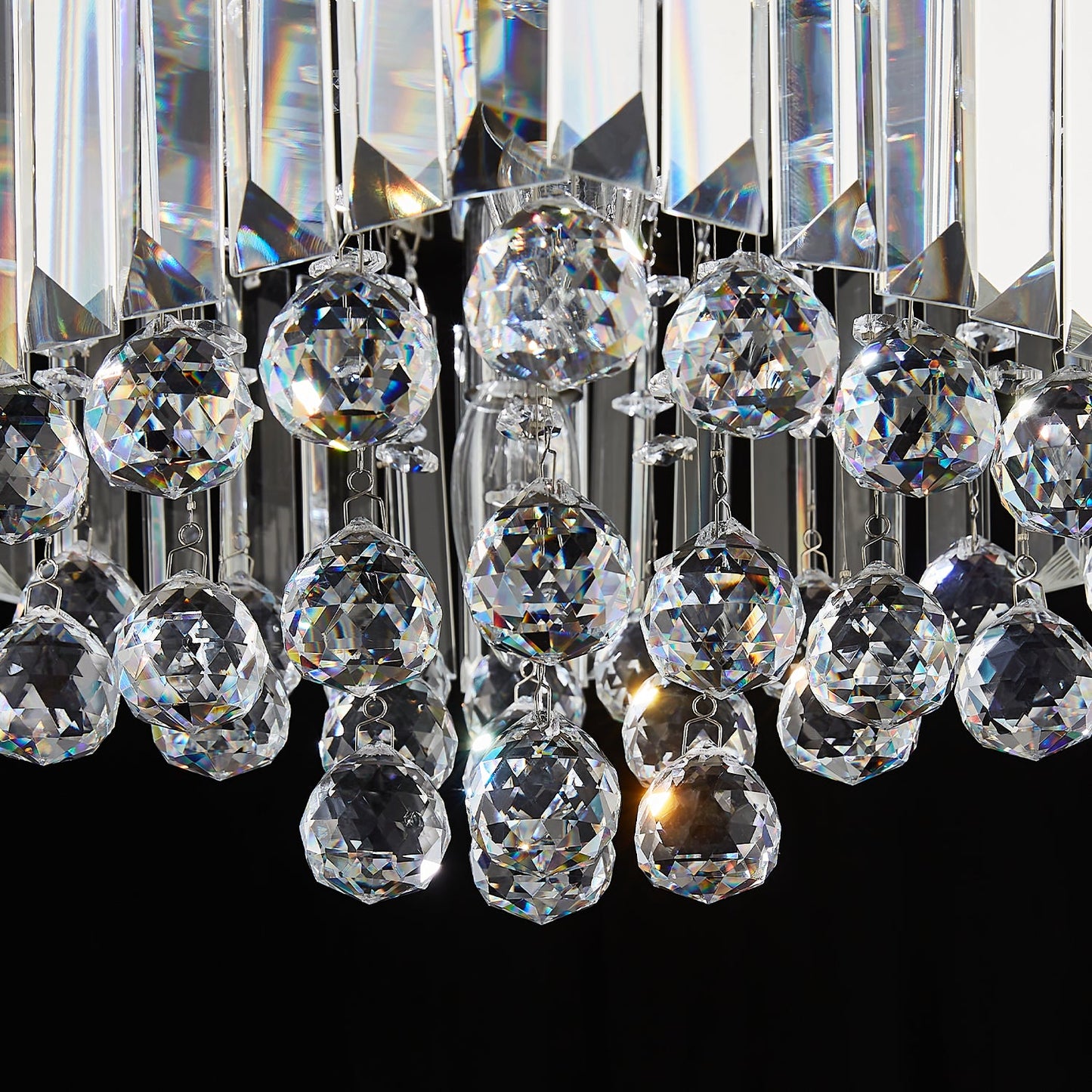 Square Crystal Rain Drop Chandelier Lighting Fixture