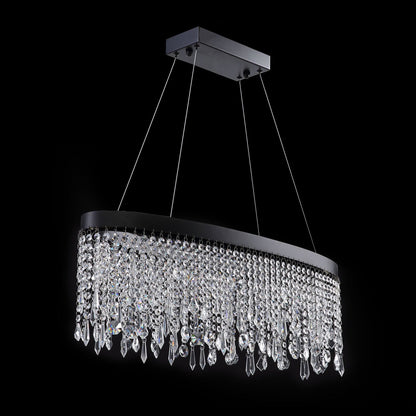 Oval Crystal Raindrop Chandelier