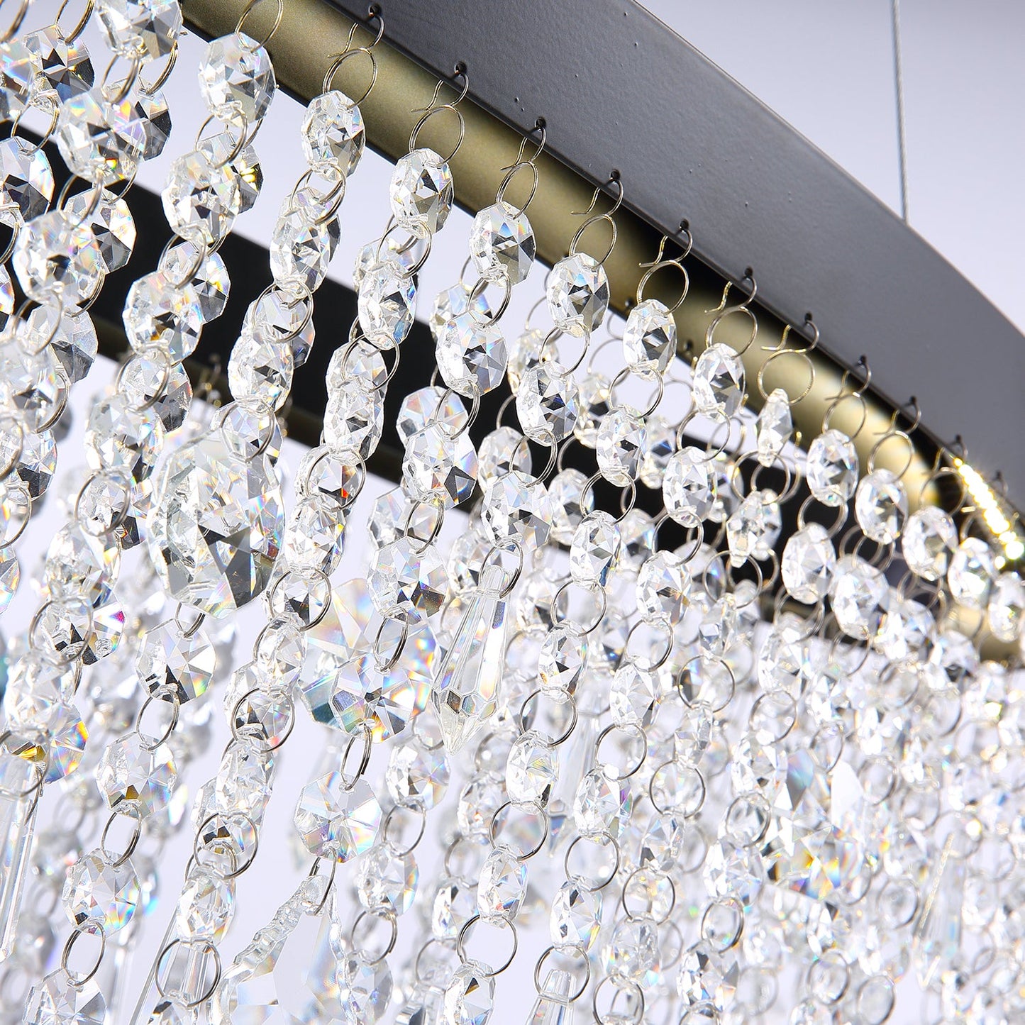 Oval Crystal Raindrop Chandelier