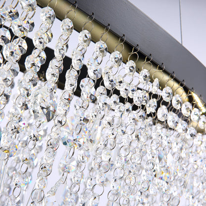 Oval Crystal Raindrop Chandelier