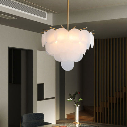 Modern White Glass Chandelier