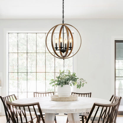 Dark Bronze Orb Chandelier