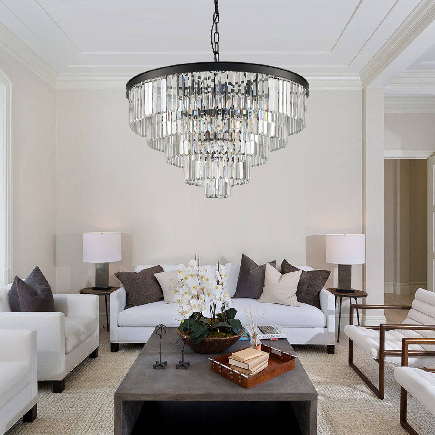 Five & Seven Tiers Crystal Chandelier - Pendant Light