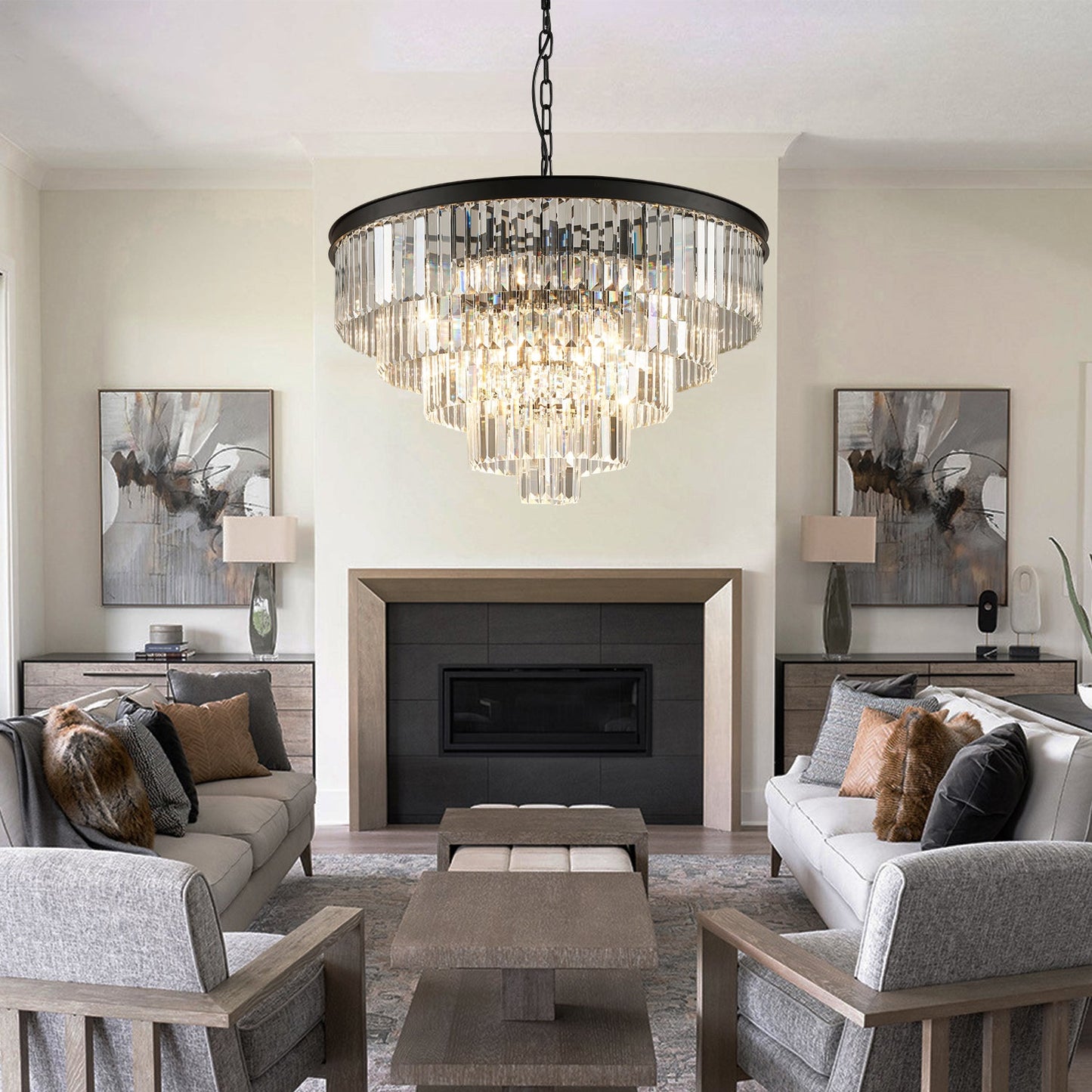 Five & Seven Tiers Crystal Chandelier - Pendant Light