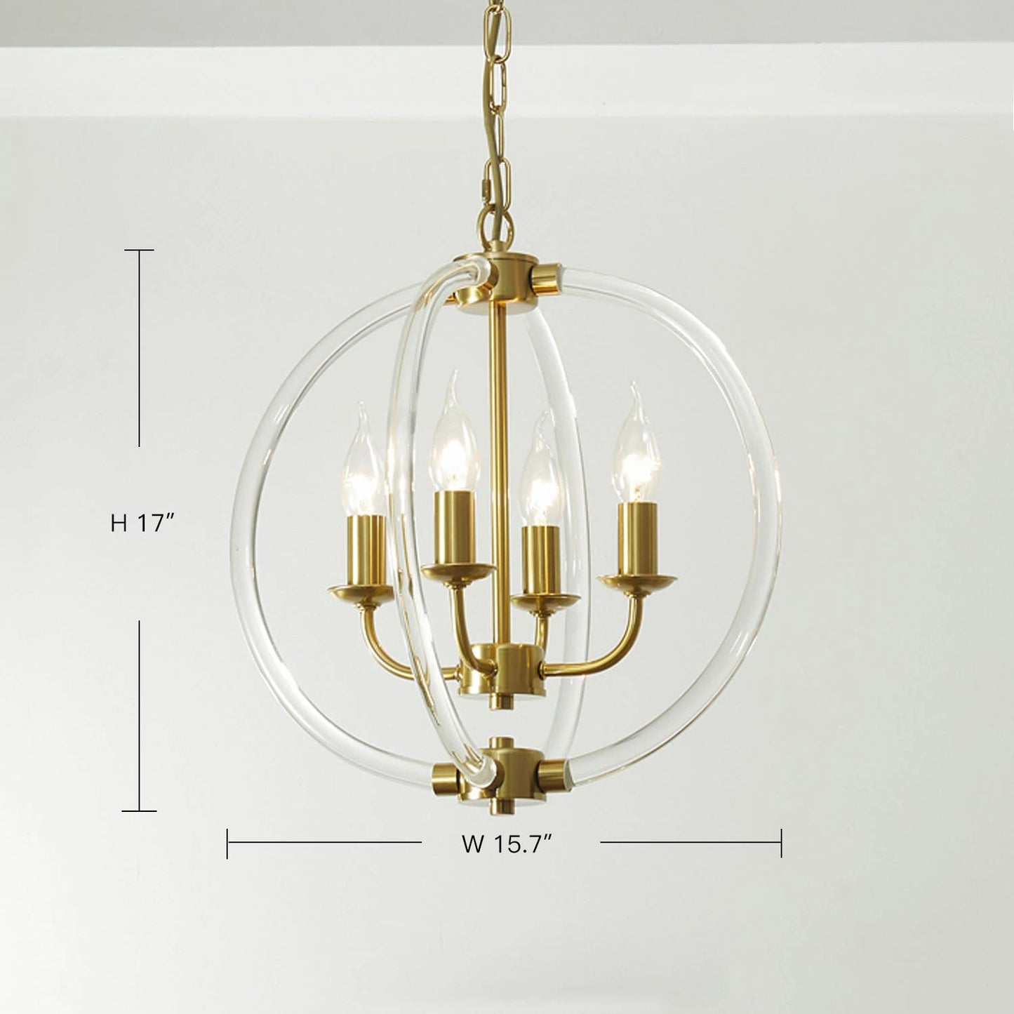 Glass Gold Orb Chandelier