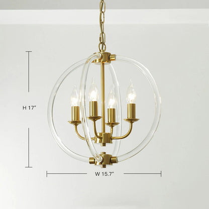 Glass Gold Orb Chandelier