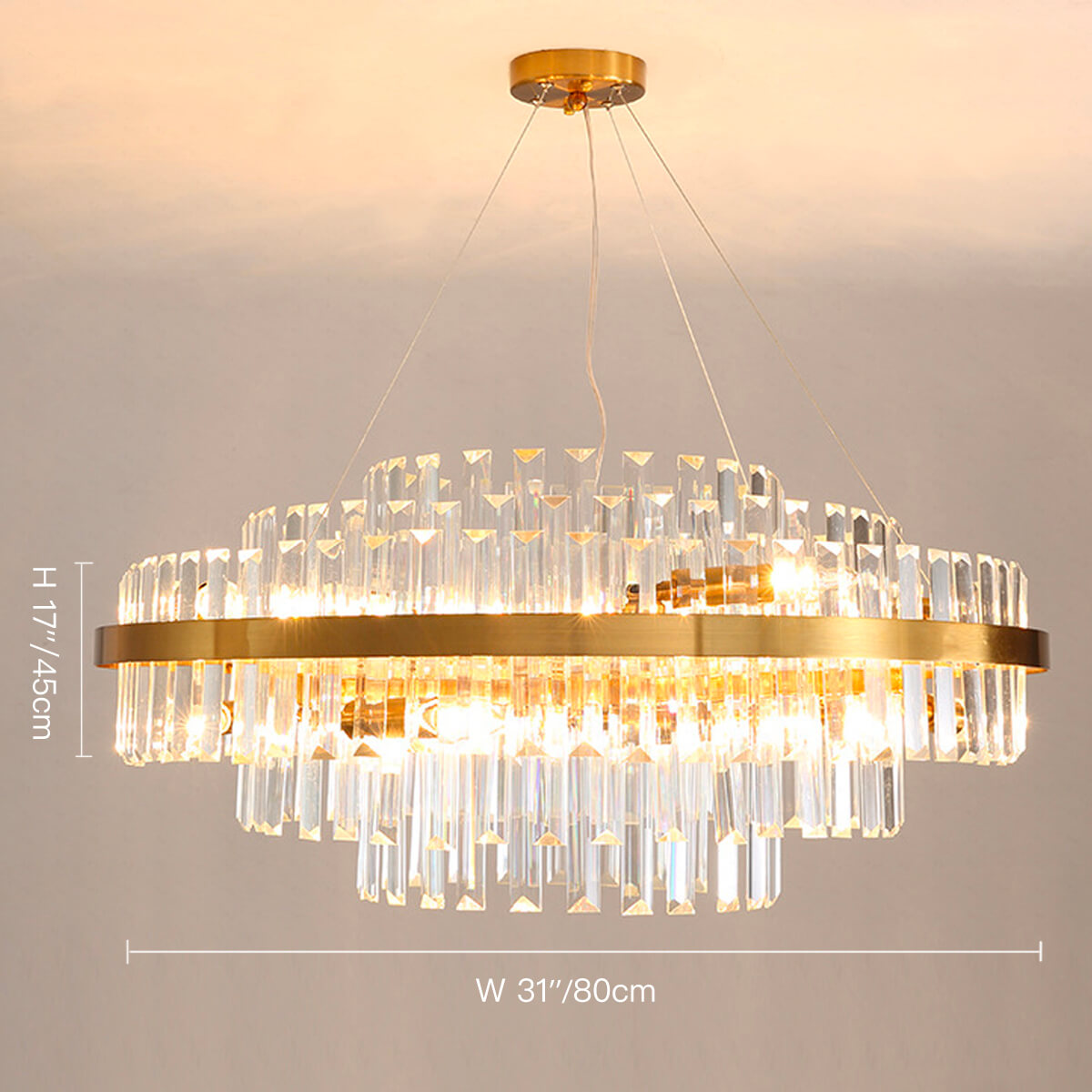 Golden Modern Light Luxury Glass Chandelier